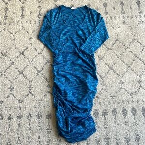 Ingrid & Isabel Poseidon Blue Spacedye Bodycon Maternity Dress